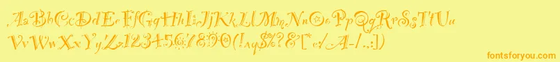 Шрифт PartyLetPlain.1.0 – оранжевые шрифты на жёлтом фоне