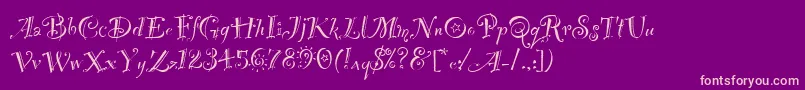 PartyLetPlain.1.0-Schriftart – Rosa Schriften auf violettem Hintergrund