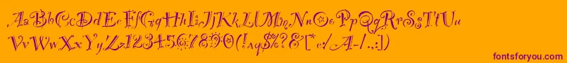 fuente PartyLetPlain.1.0 – Fuentes Moradas Sobre Fondo Naranja