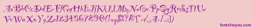 Шрифт PartyLetPlain.1.0 – фиолетовые шрифты на розовом фоне