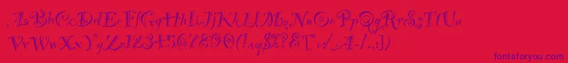 PartyLetPlain.1.0-Schriftart – Violette Schriften auf rotem Hintergrund