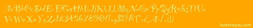 フォントPartyLetPlain.1.0 – オレンジの背景に黄色の文字