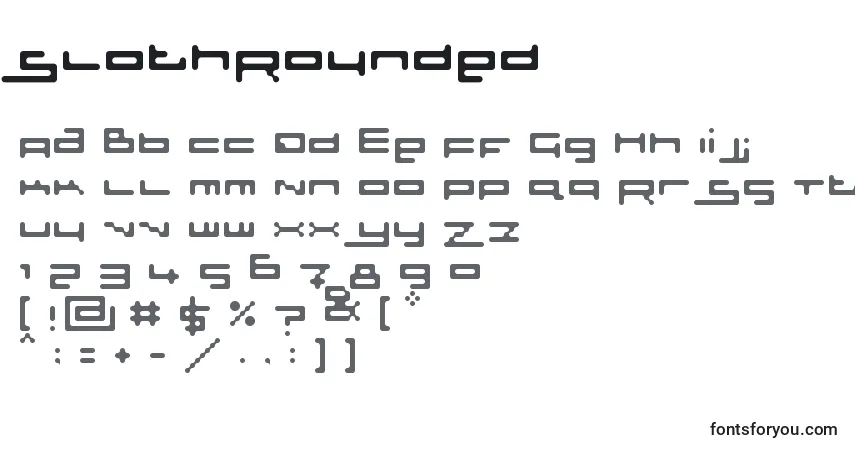 Czcionka SlothRounded – alfabet, cyfry, specjalne znaki