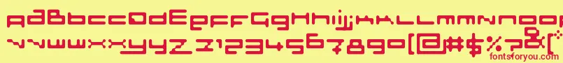 SlothRounded-Schriftart – Rote Schriften auf gelbem Hintergrund