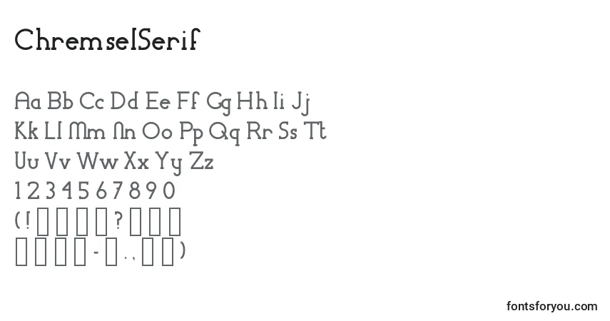 A fonte ChremselSerif – alfabeto, números, caracteres especiais