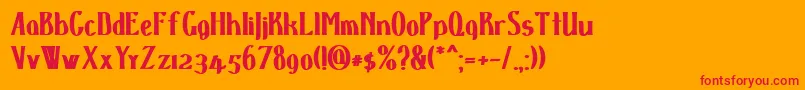 D spenserblack Font – Red Fonts on Orange Background