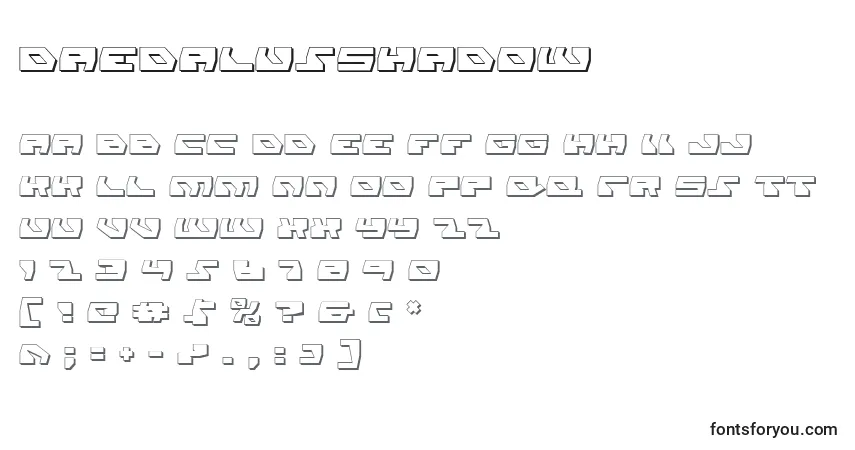 Шрифт DaedalusShadow – алфавит, цифры, специальные символы