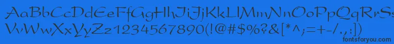 President.Kz Font – Black Fonts on Blue Background