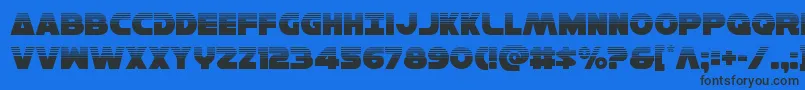 Hansolov3half Font – Black Fonts on Blue Background