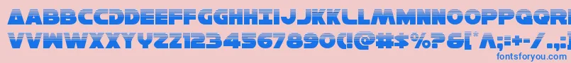 Hansolov3half Font – Blue Fonts on Pink Background