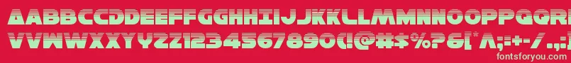 Шрифт Hansolov3half – зелёные шрифты на красном фоне