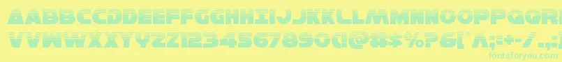 Czcionka Hansolov3half – zielone czcionki na żółtym tle