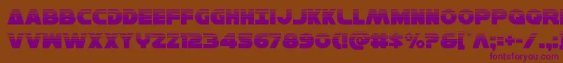 Hansolov3half-Schriftart – Violette Schriften auf braunem Hintergrund