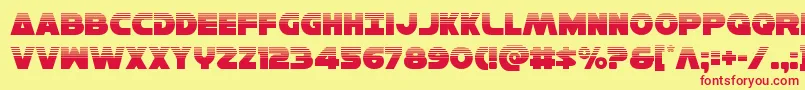 フォントHansolov3half – 赤い文字の黄色い背景