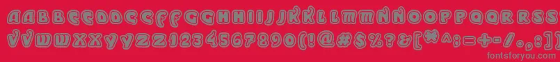 ModernoOutline-Schriftart – Graue Schriften auf rotem Hintergrund