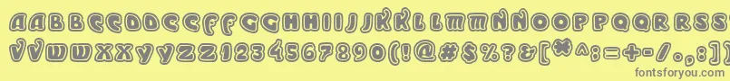 フォントModernoOutline – 黄色の背景に灰色の文字