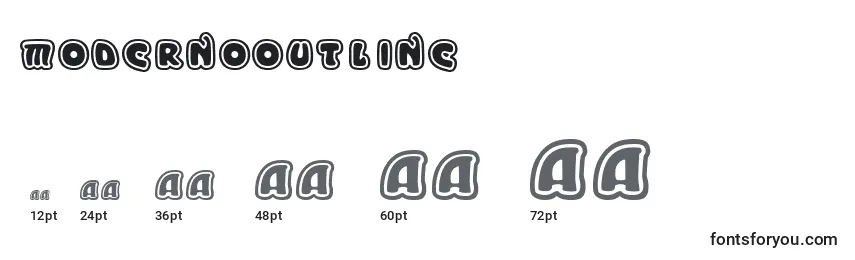Размеры шрифта ModernoOutline