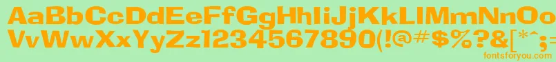 Blox Font – Orange Fonts on Green Background