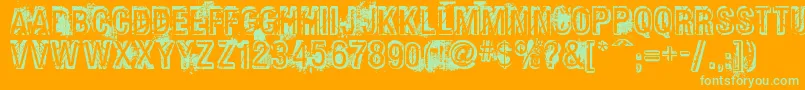 Phatgrunge Font – Green Fonts on Orange Background