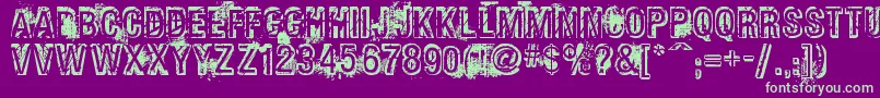 Phatgrunge Font – Green Fonts on Purple Background