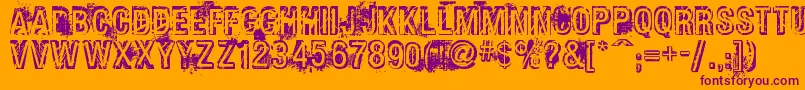 Phatgrunge Font – Purple Fonts on Orange Background