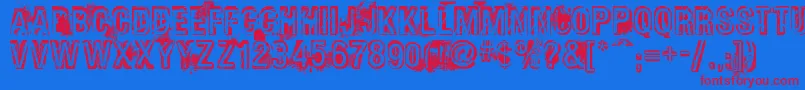 Phatgrunge Font – Red Fonts on Blue Background