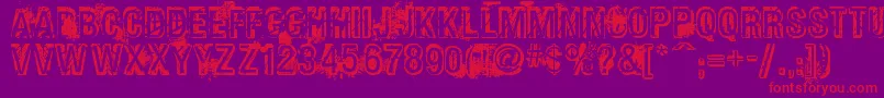 Phatgrunge Font – Red Fonts on Purple Background