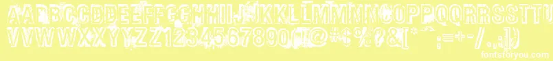 Phatgrunge Font – White Fonts on Yellow Background