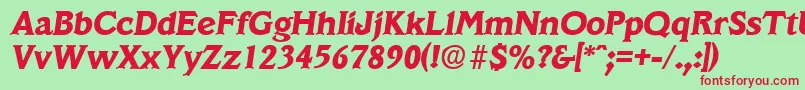 VeracruzBoldita Font – Red Fonts on Green Background