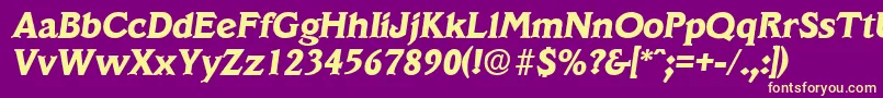 VeracruzBoldita Font – Yellow Fonts on Purple Background