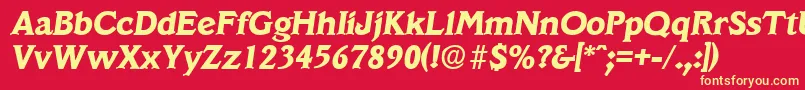 VeracruzBoldita Font – Yellow Fonts on Red Background