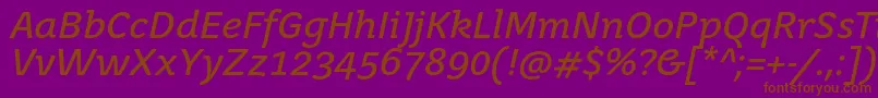 JuvenislightBolditalic Font – Brown Fonts on Purple Background