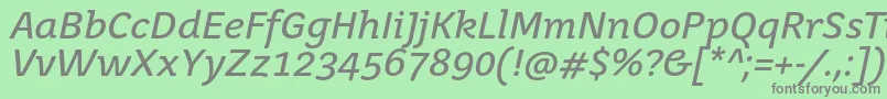 JuvenislightBolditalic Font – Gray Fonts on Green Background