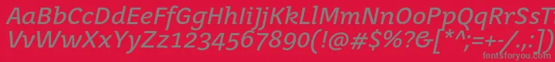 JuvenislightBolditalic Font – Gray Fonts on Red Background