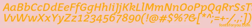 JuvenislightBolditalic Font – Orange Fonts on Pink Background