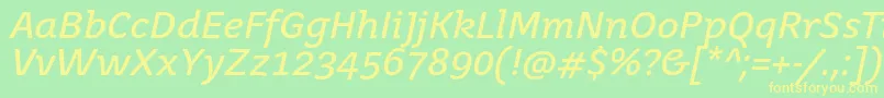 JuvenislightBolditalic Font – Yellow Fonts on Green Background