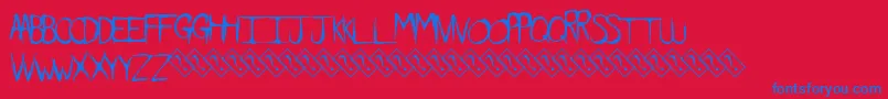 Dirtyfeature Font – Blue Fonts on Red Background