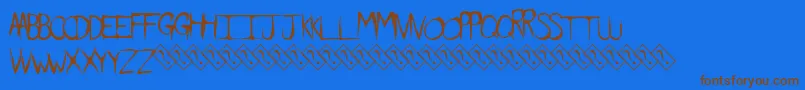 More about Dirtyfeature Font Dirtyfeature Font – Brown Fonts on Blue Background