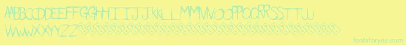 フォントDirtyfeature – 黄色い背景に緑の文字