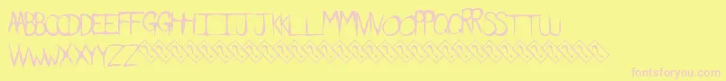 Więcej informacji o czcionce Dirtyfeature Czcionka Dirtyfeature – różowe czcionki na żółtym tle
