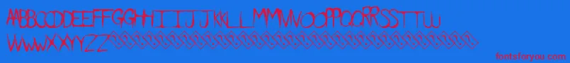 Dirtyfeature Font – Red Fonts on Blue Background