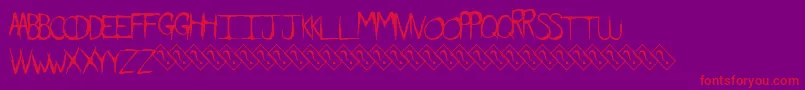 Dirtyfeature Font – Red Fonts on Purple Background