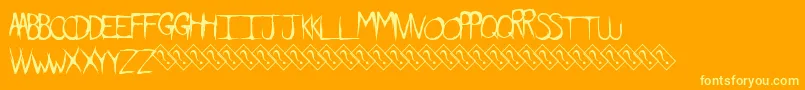 Шрифт Dirtyfeature – жёлтые шрифты на оранжевом фоне