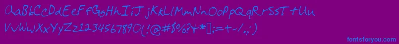 Colesfont-fontti – siniset fontit violetilla taustalla