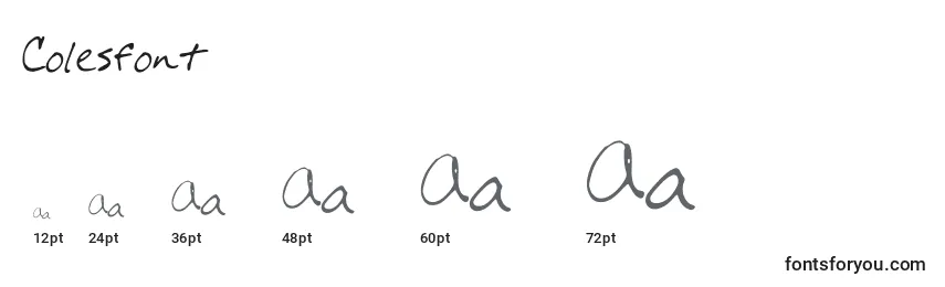 Colesfont Font Sizes