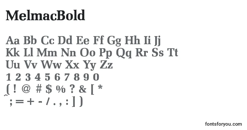 MelmacBold-fontti – aakkoset, numerot, erikoismerkit