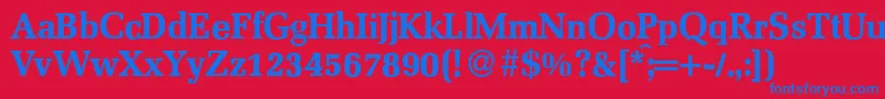 MelmacBold Font – Blue Fonts on Red Background