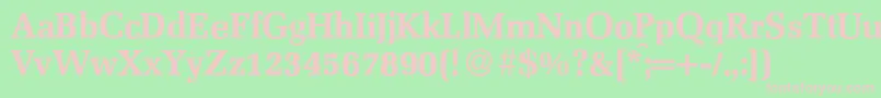 MelmacBold-fontti – vaaleanpunaiset fontit vihreällä taustalla