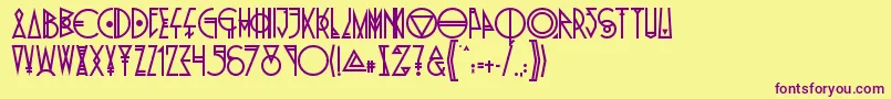 PrideOfTheYoung Font – Purple Fonts on Yellow Background