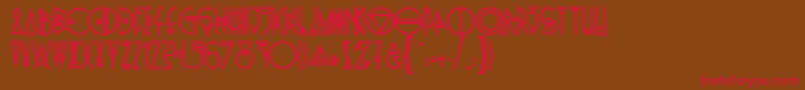 PrideOfTheYoung-Schriftart – Rote Schriften auf braunem Hintergrund